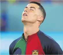  ?? EFE ?? Cristiano Ronaldo, emocionado durante el himno luso.
