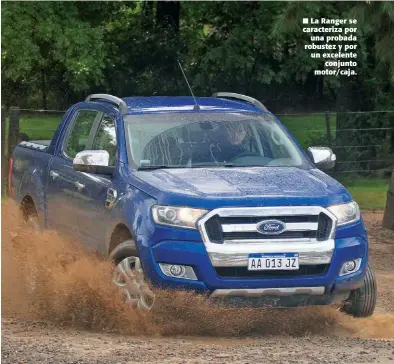  ??  ?? La Ranger se caracteriz­a por una probada robustez y por un excelente conjunto motor/caja.