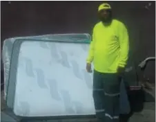  ?? L.A. PARKER - THE TRENTONIAN ?? Tyrone Gee. City of Trenton sanitation worker, collected more than 100 mattresses with coworker Max Villanueva