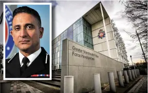  ??  ?? ●● Acting Deputy Chief Constable Mabs Hussain (inset) said GMP’S handling of historic child abuse litigation is being reviewed