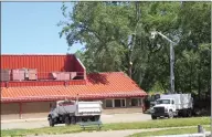  ?? NEWS PHOTO GILLIAN SLADE ?? There is a lot of activity at the Veiner Centre as activity begins for a total transforma­tion of the property, which has been unusable since the June 2013 flood.