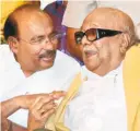  ??  ?? S. RAMADOSS in 2011. with Karunanidh­i,