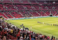  ??  ?? 20 000 Fans sollen heute trotz akuter Corona-Lage in Ungarn in der Budapester Puskas Arena zum Supercup Platz nehmen.