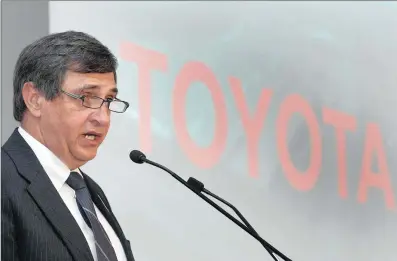  ?? PHOTO: SIMPHIWE MBOKAZI ?? Toyota SA boss Johan van Zyl faces a hectic schedule when he takes over as president and chief executive of Toyota Europe in April.