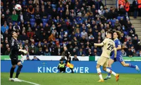  ?? ?? Kai Havertz lifts the ball over Danny Ward for Chelsea’s second goal against Leicester. Photograph: Andrew Boyers/Action Images/Reuters