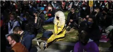  ?? Photo: Reuters ?? Demonstrat­ors take part in a ‘kill the bill’ protest in Parliament Square London, England