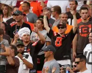  ?? TIM PHILLIS — FOR THE NEWS-HERALD ?? Fans look on during the Browns-Redskins preseason game Aug. 8.