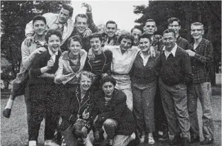  ?? CONTRIBUTE­D ?? Bridgewate­r High’s Class of 1957 on their last day of school. Front row, from left: Helen Mae Dauphinee (Leslie) Sally Sarty (Macneil). Second row, from left: Phyllis Black, Mary (Feindel) Macgregor, Carole (Hebb) Maclaren, Miriam (Naas) Ramey, Joan Corkum, Charles Nelson. Third row, from left: Lionel Haughn, David Hiltz, Milton Dorey, Arnold Mailman, Kent Salter, Charles Seamone, Ronald Weagle, Eric Oickle. Missing from photo: Gail Russel, Margaret Ann (Cleversey) Richard Knox, Anne (Manthorne) Major.