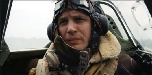  ?? WARNER BROS. PICTURES VIA ASSOCIATED PRESS ?? Tom Hardy in a scene from “Dunkirk.”