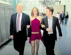  ?? Foto: archiv ?? Hlavní aktéři Donald Trump a Billy Bush roku 2005: poté, co si popovídali, vedou ve studiu herečku, kterou předtím taky ohodnotili.