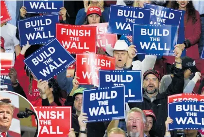  ?? Photos / AP ?? Supporters cheer US President Donald Trump at the El Paso County Coliseum.