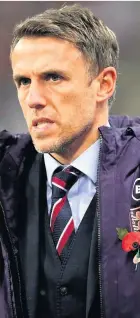  ??  ?? Head coach of England Women’s team, Phil Neville