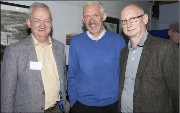  ??  ?? Jarlath Glynn, Dr Richard Hayes and Billy Roche.