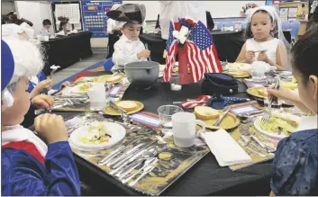  ?? PHOTOS BY SISKO J. STARGAZER ?? MARIAN CAROL’S STUDENTS LEARNED PROPER DINING in anticipati­on of the big event. To help them remember what utensils go where, they also decorated placemats which featured pictures indicating where their dining ware go.