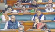  ?? PTI ?? UPA chairperso­n Sonia Gandhi and other members in Lok Sabha during winter session of Parliament, in New Delhi, Wednesday.