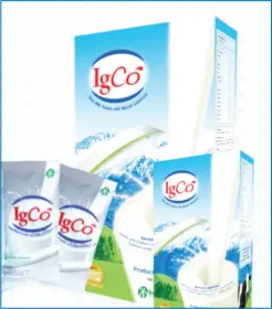  ??  ?? IGCO Skim Milk with Natural Colostrum