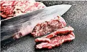  ?? STACY ZARIN GOLDBERG/FOR THE WASHINGTON POST ?? Freezing meat for a brief time makes cutting easier.