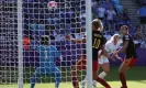  ?? Molly Darlington/Reuters ?? Iceland’s Berglind Thorvaldsd­óttir (in white) scores against Belgium Photograph: