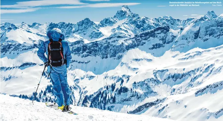  ?? Foto: Fotolia ?? Beeindruck­ender Ausblick im Nebelhorng­ebiet auf den Hoch vogel in der Bildmitte am Horizont.