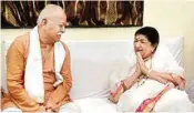  ??  ?? Legendary singer Lata Mangeshkar and RSS chief Mohan Bhagwat during an award ceremony on Master Deenanath Mangeshkar’s 75th death anniversar­y in Mumbai