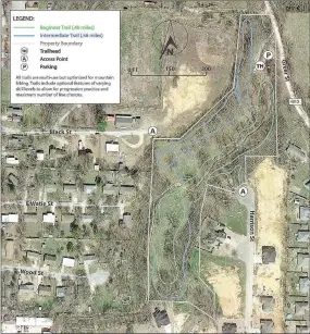  ?? Concept plan courtesy of Brannon Pack ?? Concept plans for a trail on property the city owns were shared at the September City Council meeting. The City Council approved the concept, which is the first step in seeking grants and funding for a trail.