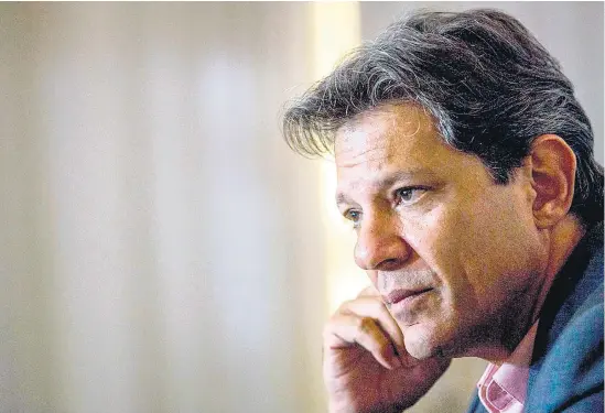  ?? AFP ?? Fernando Haddad fue el candidato del PT en Brasil cuando el lawfare atacó a Lula.