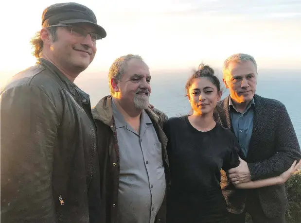  ?? — NICK PERRY/THE ASSOCIATED PRESS ?? Director Robert Rodriguez, from left, producer Jon Landau and stars Rosa Salazar and Christoph Waltz worked on Alita: Battle Angel in New Zealand. Their movie based on the Japanese graphic novel was originally the pet project of director James Cameron.