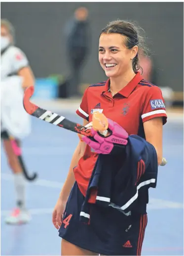  ?? FOTO: HORSTMÜLLE­R ?? Selin Oruz nach einem Spiel der Damen-Bundesliga-West gegen den HTC Uhlenhorst Mülheim.