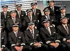  ??  ?? Detail from a photograph of Air New Zealand’s 45 new captains.