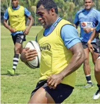  ??  ?? Nadroga captain Nemani Nagusa training with the Telecom Fijian Warriors. Photo: Vilimoni Vaganalau