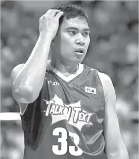  ?? / PBA.PH ?? ■ FROM KATROPA TO BOLTS: Si Ranidel De Ocampo, ang usa sa lig-ong piyesa sa TNT, ang mahitapon na unya sa laing team nga mao ang Meralco Bolts human kini gilakip sa binayloay.