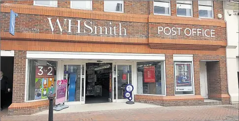  ??  ?? New signage went up this week at WHSmith, where the Post Office will open today (Thursday)