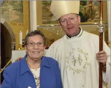  ??  ?? Jean Hanratty with Archbishop Eamon Marti