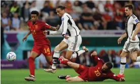  ?? Photograph: Tom Jenkins/The Guardian ?? Dani Carvajal (No 20) says ‘there are no doubts’ Spain want to beat Japan in their final group game.