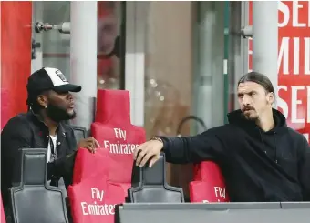  ?? GETTY ?? Franck Kessie e Zlatan Ibrahimovi­c, spettatori a San Siro