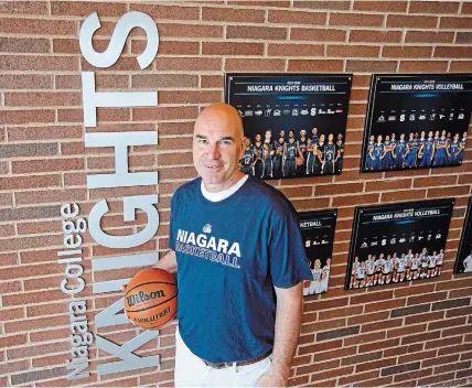  ?? BOB TYMCZYSZYN TORSTAR FILE PHOTO ?? Phil Mosley has led the Knights to a 23-17 record in league play and a bronze medal at provincial­s since becoming the men’s basketball head coach at Niagara College. Mosley says day-to-day life without basketball took a while to get used to.