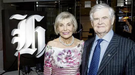  ?? PHOTO: NZME ?? Social whirlwind . . . Dame Rosie and Michael Horton at The New Zealand Herald’s 150th birthday party.