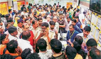  ??  ?? Depositors protested at Punjab and Maharashtr­a Co-operative Bank (PMC Bank) branches