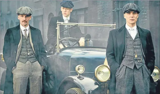  ??  ?? Paul Anderson, Joe Cole and Cillian Murphy in hit series Peaky Blinders as the Shelby gang who were involved in a turf war with Darby Sabini