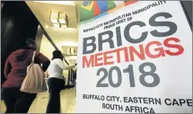  ?? Picture: MARK ANDREWS ?? FINDING A WAY FORWARD: The East London ICC will host meetings from today for delegates from Brazil, Russia, India, China and SA to converge for high-powered discussion­s on local governance