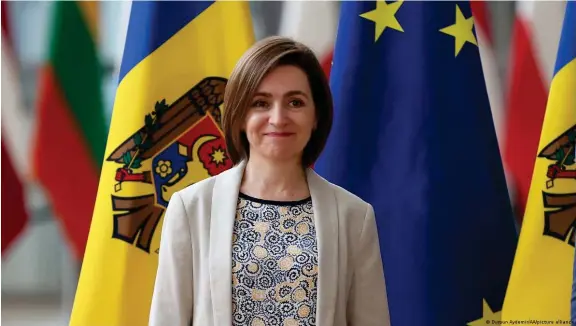  ?? ?? Die moldauisch­e Präsidenti­n Maia Sandu setzt auf die EU-Integratio­n ihres Landes