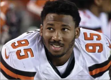  ?? ASSOCIATED PRESS FILE ?? Myles Garrett and the Browns open the 2018 season at home against the Steelers, and they host the Jets in prime time in Week 3.