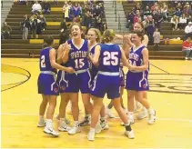  ?? BRADLEY A. HUEBNER/SPECIAL TO THE MORNING CALL ?? Southern Lehigh celebrates after breaking Bethlehem Catholic's full-court press in a 52-42 victory Saturday over a Golden Hawks team (13-2) that hadn't lost to a Lehigh Valley opponent.