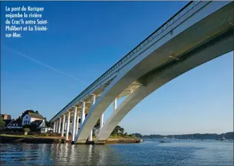  ??  ?? Le pont de Kerisper enjambe la rivière de Crac’h entre SaintPhili­bert et La Trinitésur-Mer.