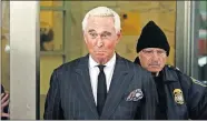  ?? [ASSOCIATED PRESS FILE] ?? In this Feb. 1 photo, Roger Stone, former campaign adviser for President Donald Trump, leaves federal court in Washington.