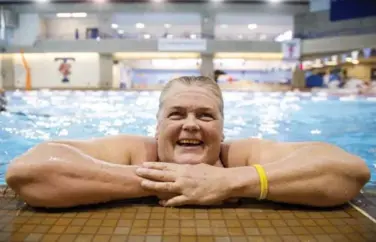  ?? CARLOS OSORIO/TORONTO STAR ?? Swimmer Kim Lumsdon, 56, has crossed Lake Ontario twice. She’s aiming to become the oldest female swimmer to do it.