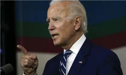 ??  ?? Joe Biden suggested Donald Trump was using race ‘as a wedge’ to distract from his mishandlin­g of the coronaviru­s pandemic. Photograph: Drew Angerer/Getty Images