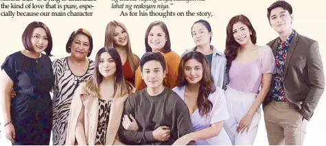  ?? ?? Jak (seated, center) with co-stars (from left) shermaine santiago, Mosang, Lauren Young, Kim Rodriguez, Snooky Serna, Klea Pineda, Max eigenmann, herlene Budol and Luke Conde.