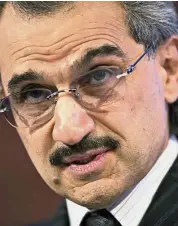  ??  ?? Held captive: Alwaleed, with a fortune of US$17.2bil, was among dozens of princes, ministers and senior officials who were rounded up. — Bloomberg
