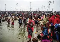  ??  ?? Devotees at this year’s Magh Mela